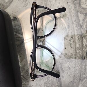 Dolce & Gabbana DG 3223 501 Mens Womens Black Logo Round Prescription Glasses